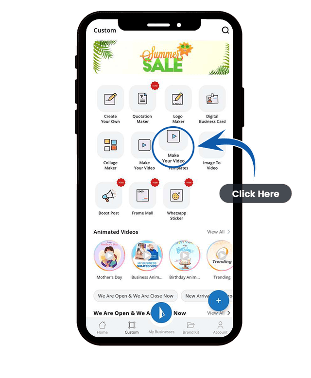 Step 2 :  Here you will get Video templates option. Click on it