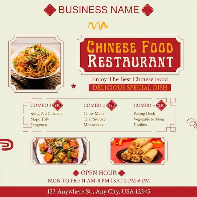 Chinese Restaurant Flyer Template