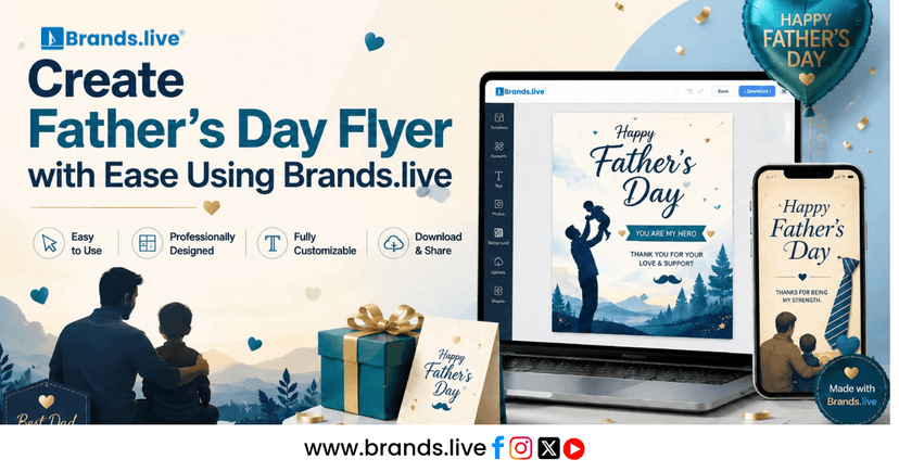 Create Father’s Day flyer with Ease Using Brands.live