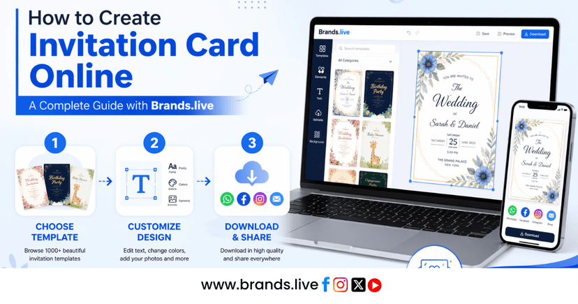 How to Create Invitation Card Online: A Complete Guide with Brands.live