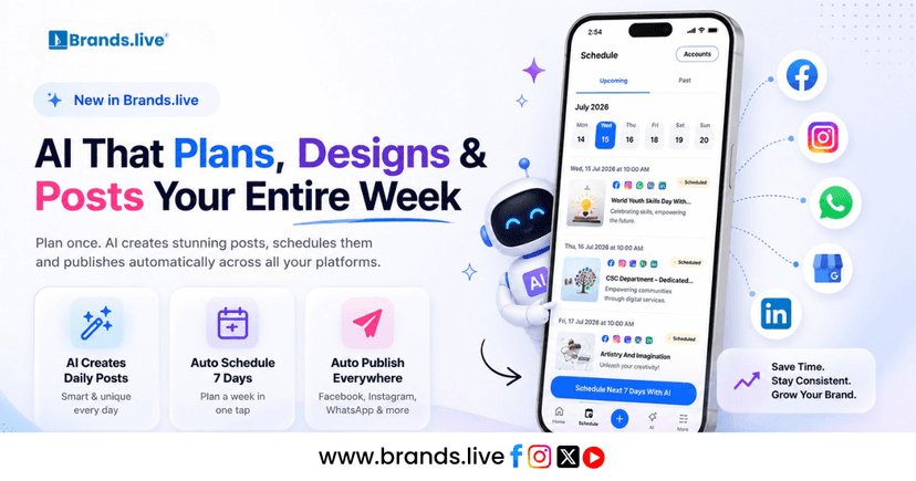 New in Brands.live: AI That Plans, Designs &amp; Posts Your Entire Week