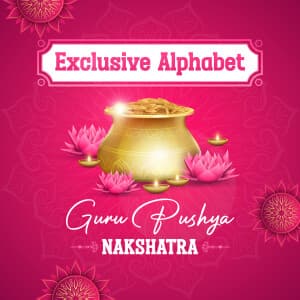 Exclusive Alphabet - Guru pushya nakshatra templates