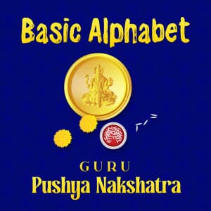 Basic Alphabet - Guru Pushya nakshatra templates
