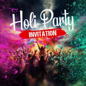 Holi Party Invitation templates