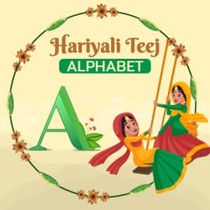 Hariyali Teej Alphabet templates