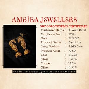 Gold Testing Certificate templates
