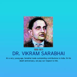 Dr Vikram Sarabhai Punyatithi marketing poster