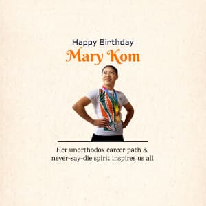 Happy Birthday Mary Kom marketing flyer