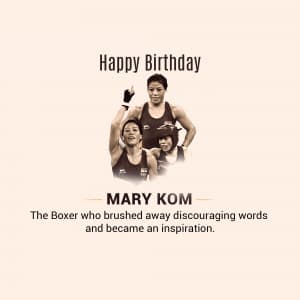 Happy Birthday Mary Kom whatsapp status poster