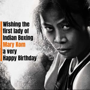 Happy Birthday Mary Kom Facebook Poster