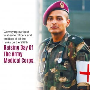 Raising day of the Army Medical Corps advertisement banner