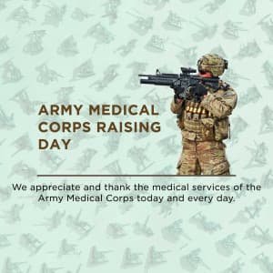 Raising day of the Army Medical Corps ad post