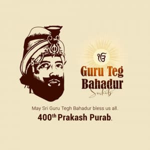 Guru tegh bahadur ji parkash purab poster Maker