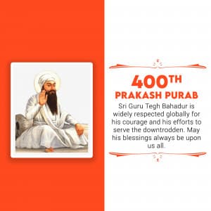 Guru tegh bahadur ji parkash purab event advertisement