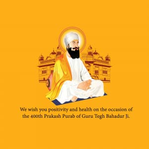 Guru tegh bahadur ji parkash purab illustration