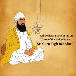 Guru tegh bahadur ji parkash purab graphic