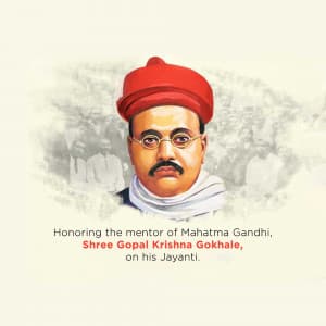 Gopal Krishna Gokhale Jayanti greeting image
