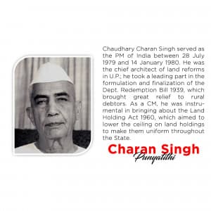 Chaudhary Charan Singh Punyatithi creative image