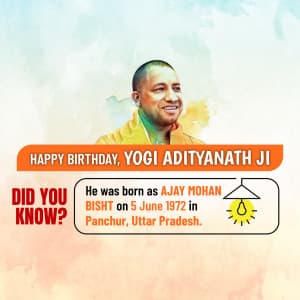 Yogi Adityanath Birthday ad post