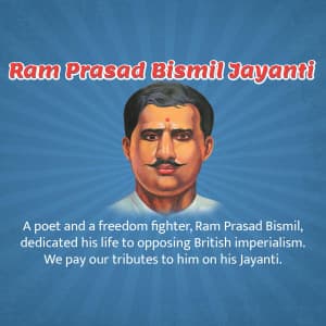 Ram Prasad Bismil Jayanti whatsapp status poster
