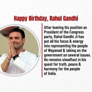 Rahul Gandhi Birthday graphic