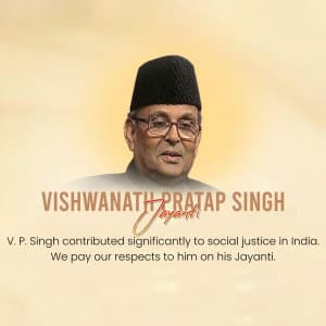 Vishwanath Pratap Singh Jayanti advertisement banner