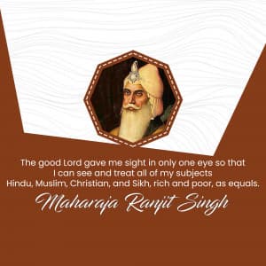 Maharaja  Ranjit Singh Punyatithi advertisement banner