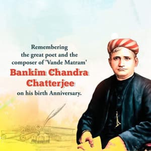 Bankim Chandra Chattopadhayay Jayanti greeting image