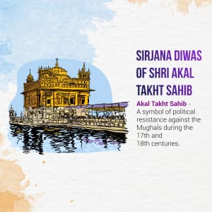 Sirjana Diwas of Shri Akal Takht Sahib graphic