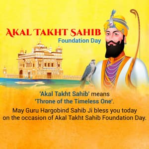 Sirjana Diwas of Shri Akal Takht Sahib Facebook Poster