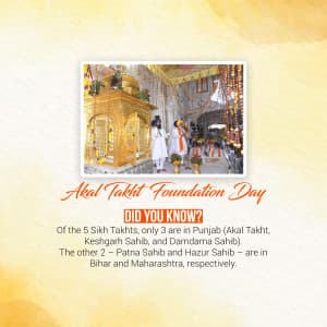 Sirjana Diwas of Shri Akal Takht Sahib event advertisement
