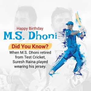 M.S. Dhoni  Birthday marketing poster