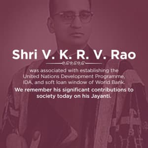 V. K. R. V. Rao Jayanti ad post