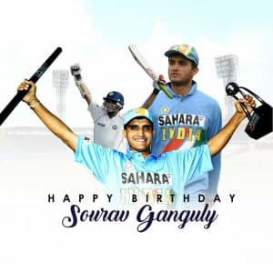 Sourav Ganguly Birthday Facebook Poster