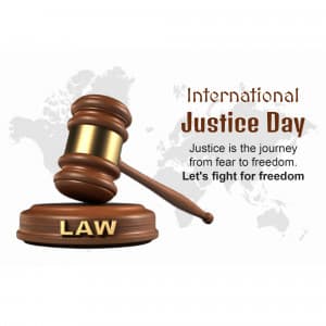 International Justice Day advertisement banner