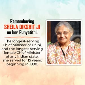 Sheila Dikshit Punyatithi greeting image