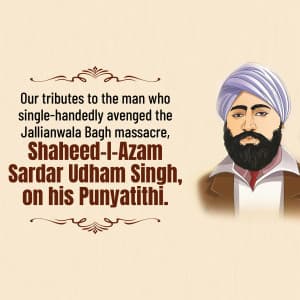 Shaheed Udham Singh Punyatithi ad post