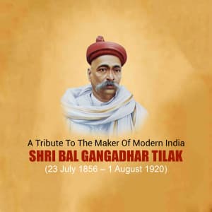 Bal Gangadhar Tilak Punyatithi marketing poster