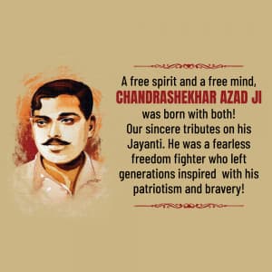 Chandra Shekhar Azad Jayanti greeting image