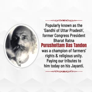 Purushottam Das Tandon Jayanti marketing poster