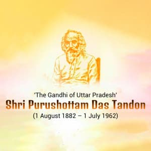 Purushottam Das Tandon Jayanti marketing flyer