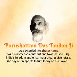 Purushottam Das Tandon Jayanti creative image