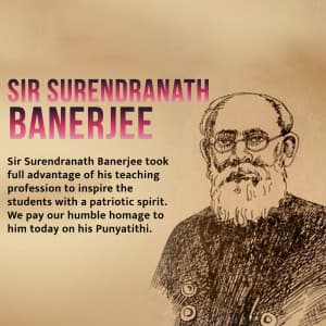 Sir Surendranath Banerjee Punyatithi Facebook Poster