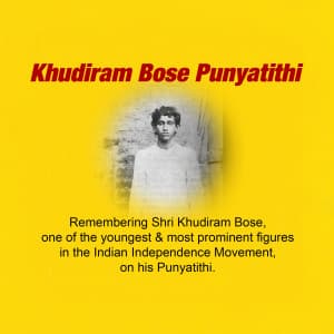 Khudiram Bose Punyatithi whatsapp status poster