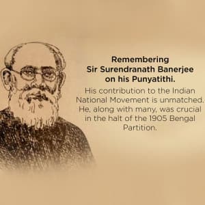 Sir Surendranath Banerjee Punyatithi poster Maker