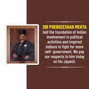 Sir Pherozeshah Merwanjee Mehta KCIE Jayanti greeting image