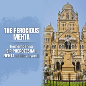Sir Pherozeshah Merwanjee Mehta KCIE Jayanti marketing poster