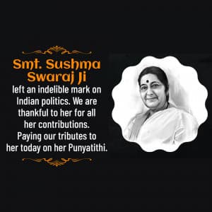 Sushma Swaraj Punyatithi poster Maker