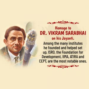 Vikram Sarabhai Jayanti greeting image