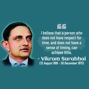 Vikram Sarabhai Jayanti marketing poster